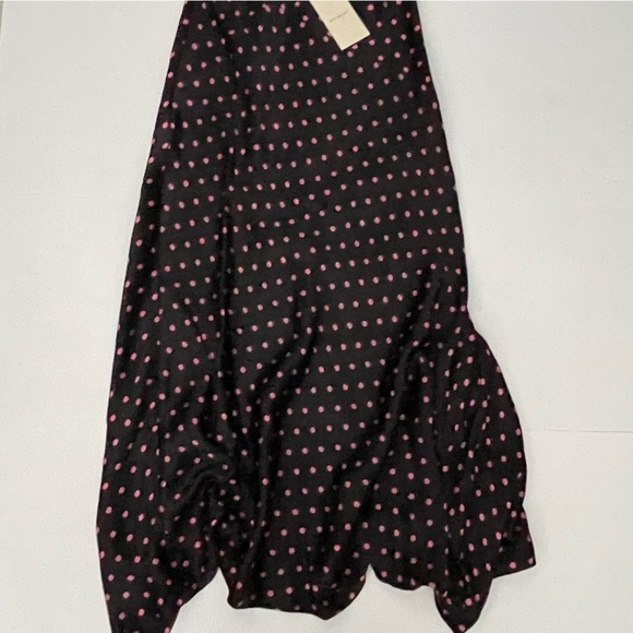 BEC & BRIDGE Kylie Polka-Dot Satin Midi Slip Black Dress 2 - Picture 3 of 9